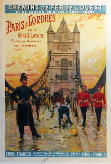 Chemins de fer de l'Ouest : Paris à Londres par la Gare Saint Lazare
