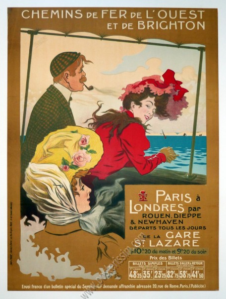 Chemins de fer de l'Ouest : Paris à Londres par la Gare Saint Lazare